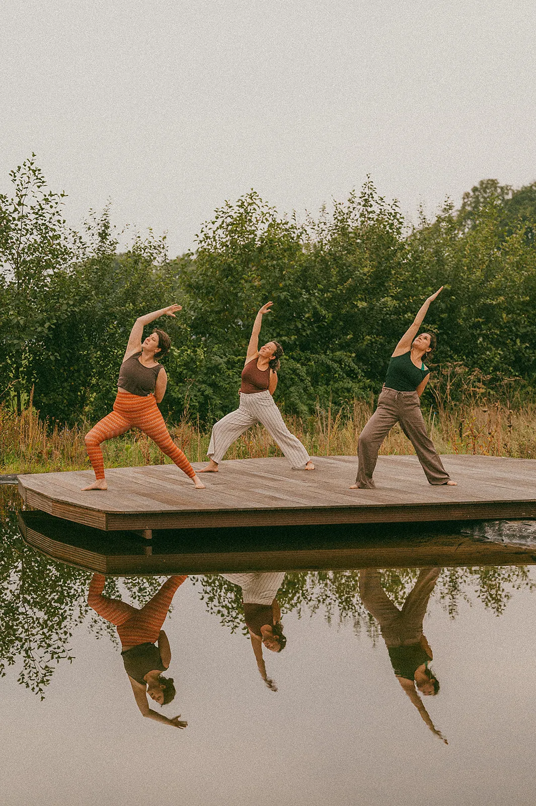 Group yoga in nature